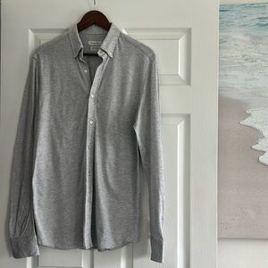 Men’s Massimo Dutti dress button up shirt long sleeve size medium light gray